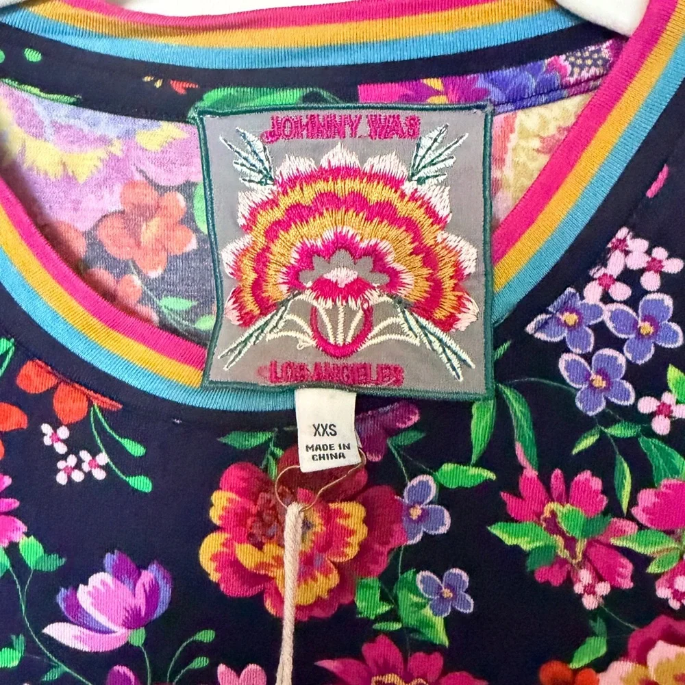 NWT Johnny Was “The Jane” Favorite Long Sleeve Crew Neck Swing Tee - XXS - Picture 6 of 7